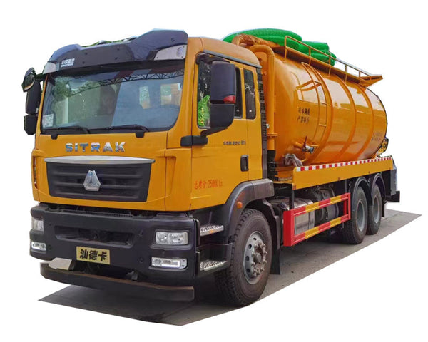 Howo 6x4 Sludge Transport Truck 6 Square Water Tank 15 Square Waste Tan For Salek