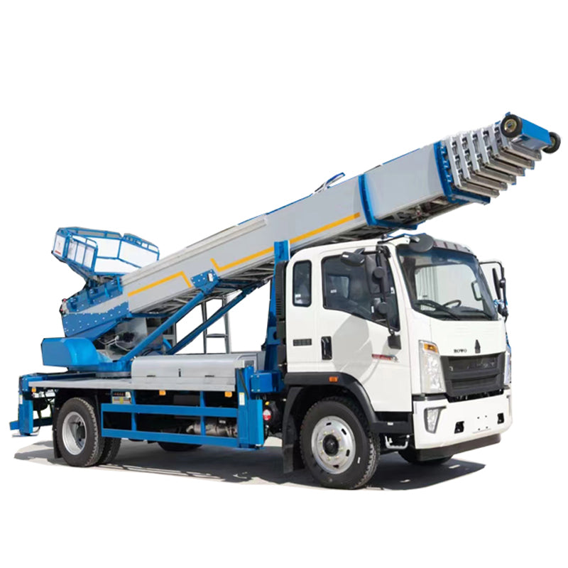 Howo 45 Meters 4 x2 Aerial Ladder Moving Operation Truck For Sale