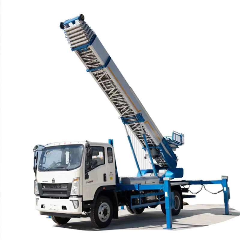 Howo 45 Meters 4 x2 Aerial Ladder Moving Operation Truck For Sale